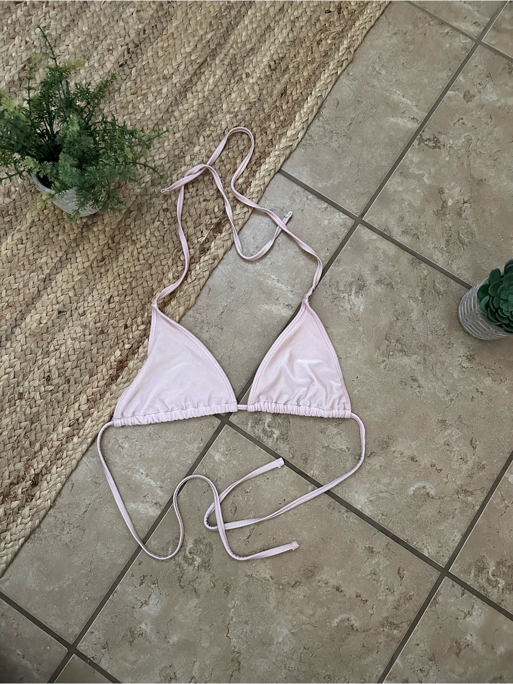PINK TRIANGLE BIKINI TOP